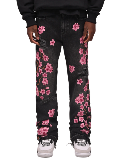 SAKURA FLARE DENIM - BLACK