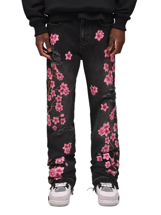 SAKURA FLARE DENIM - BLACK