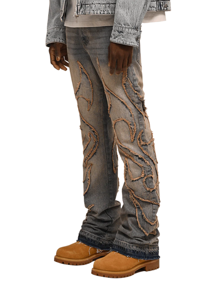 Tribal Flare Denim - Cream Wash