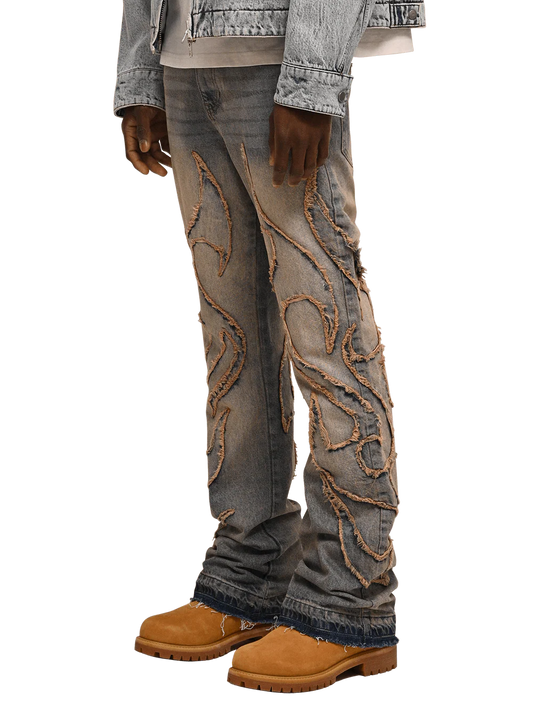 Tribal Flare Denim - Cream Wash