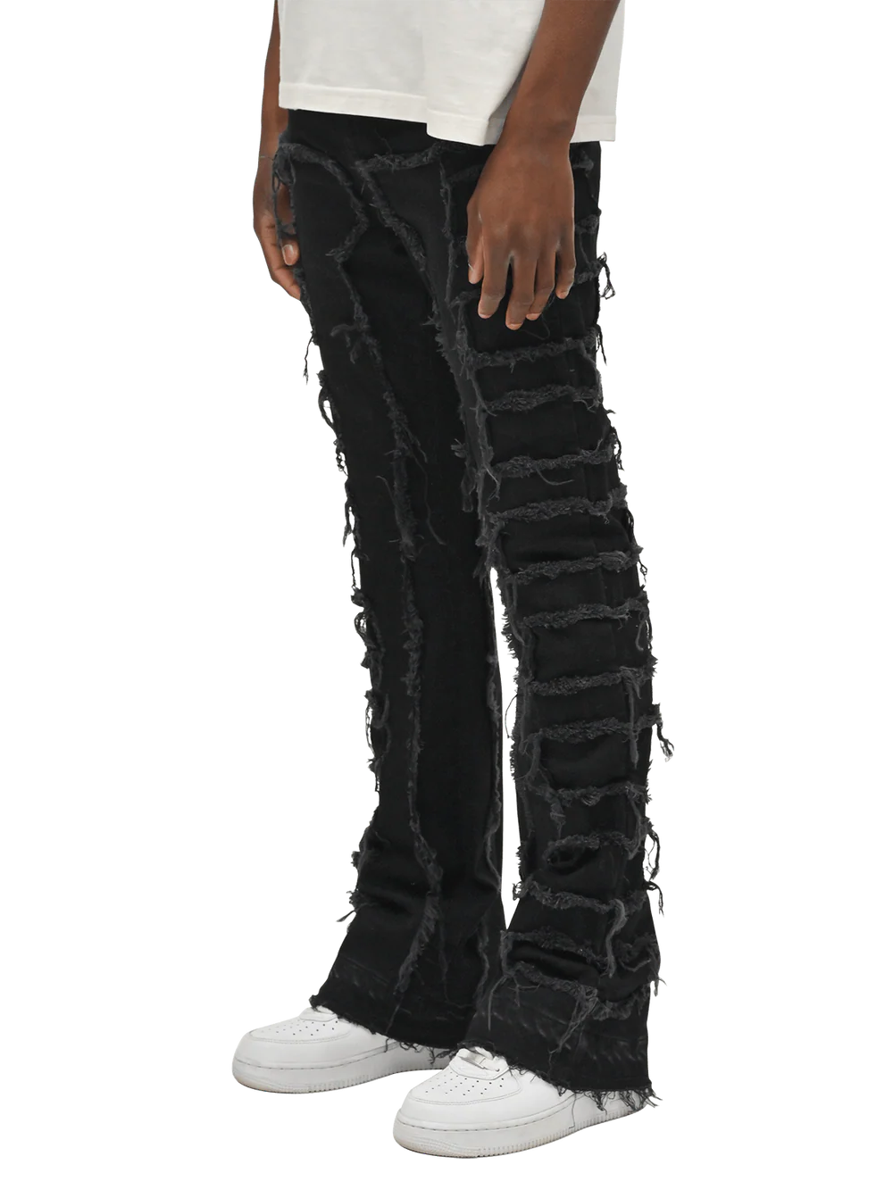 Flare Repaired Denim - Black