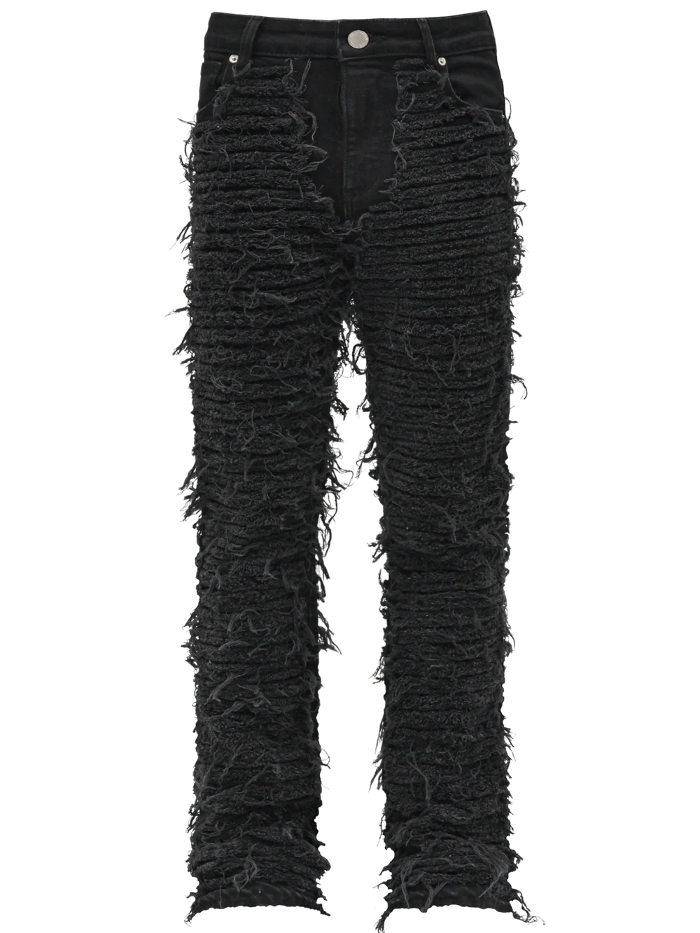 FLARE DISTRESSED DENIM - BLACK