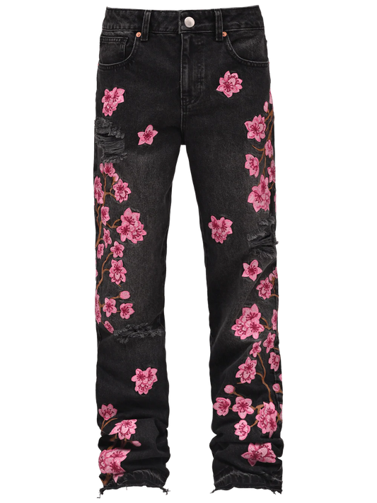 SAKURA FLARE DENIM - BLACK